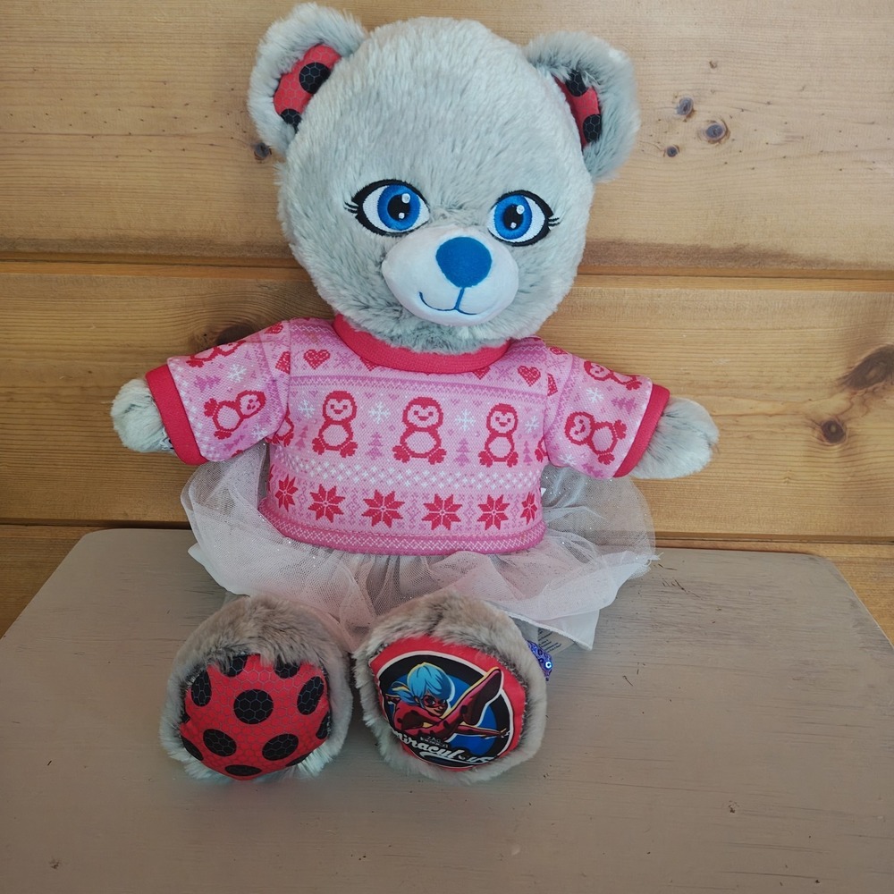 Build-A-Bear Workshop‎ Miraculous Gray Bear Plush Stuffed Animal 2022 18" D21